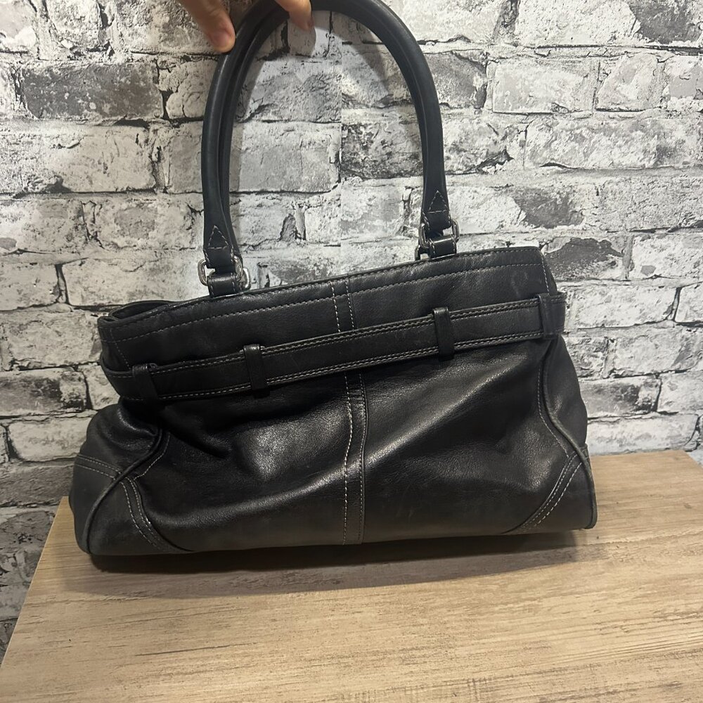 EUC Vintage Leather Coach Shoulder Bag Black - Picture 8 of 16